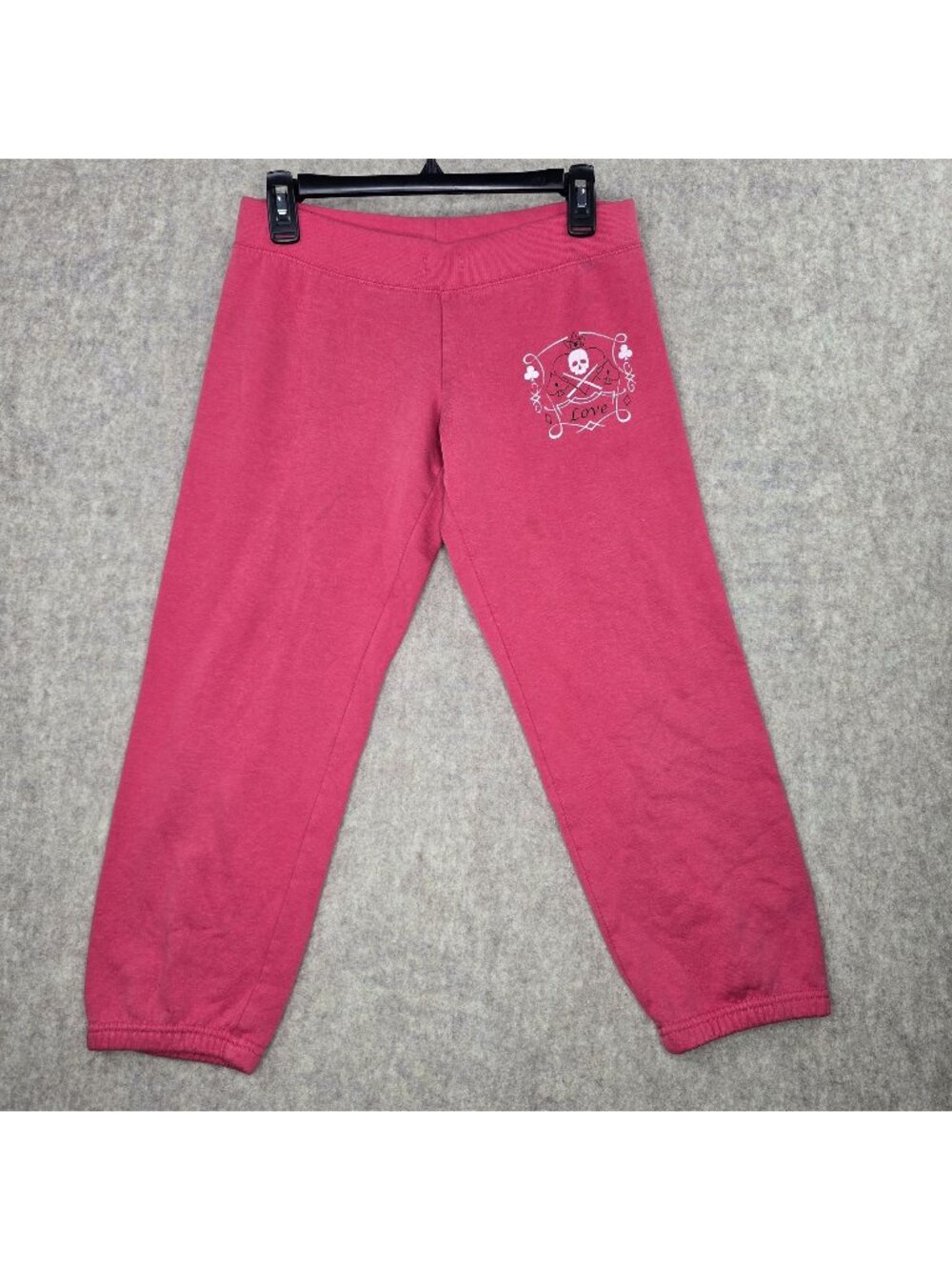 Derek Heart Womens Lounge Pants Pink Medium Cotton Blend Graphic Elastic